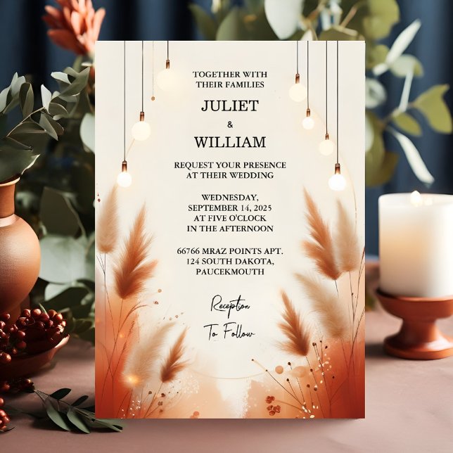 The Desert Rustic Boho Autumn Ombre Brown Wedding Invitation (Creator Uploaded)