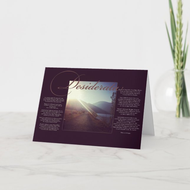 The Desiderata | Inspirational Poem about Life Card (Front)