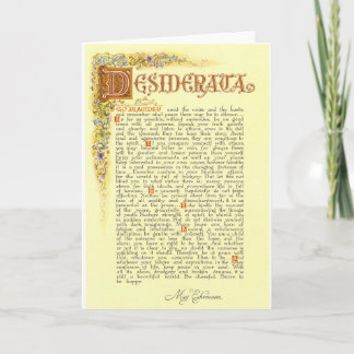 The Desiderata Poem by Max Ehrmann Card