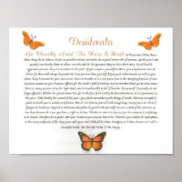 The Desiderata Poem by Max Ehrmann
