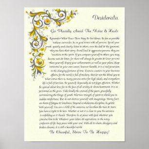 The Desiderata Poem by Max Ehrmann Poster