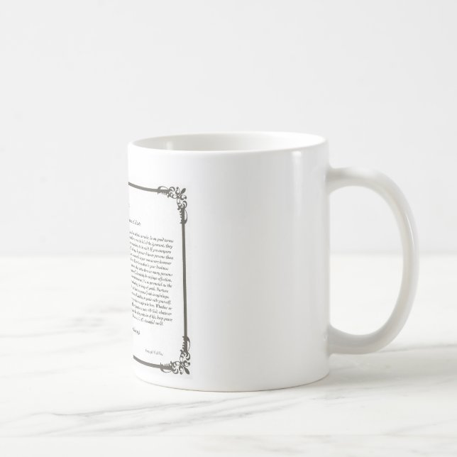 The Desiderata Poem Coffee Mug=Daily Inspiration Coffee Mug (Right)