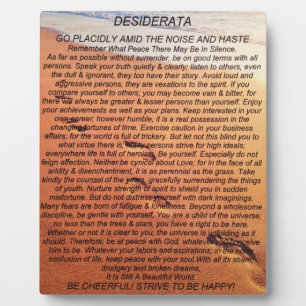 The Desiderata Poem on Footprints In The Sand Plaque