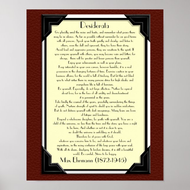 The Desiderata prose Poster (Front)
