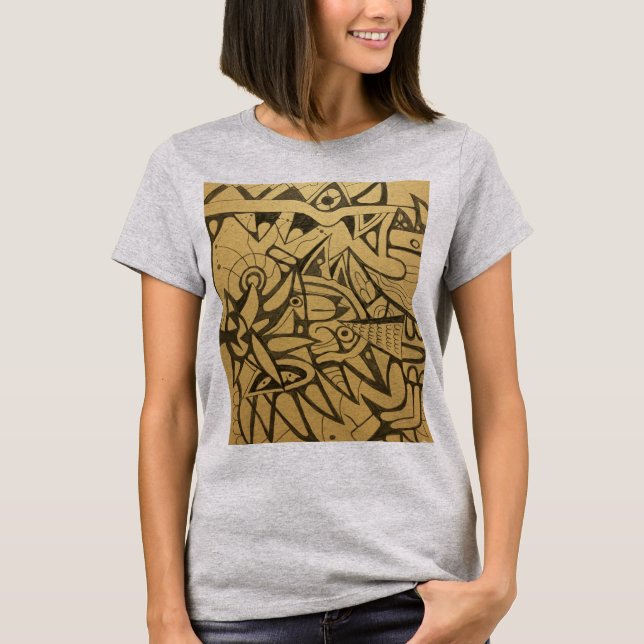 The design is incredibly detailed—it's an all-over T-Shirt (Front)