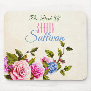 The Desk Of, Roses *personalise* Mouse Pad