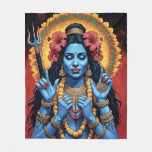 The Destroyer of Evil Goddess Kali Fleece Blanket