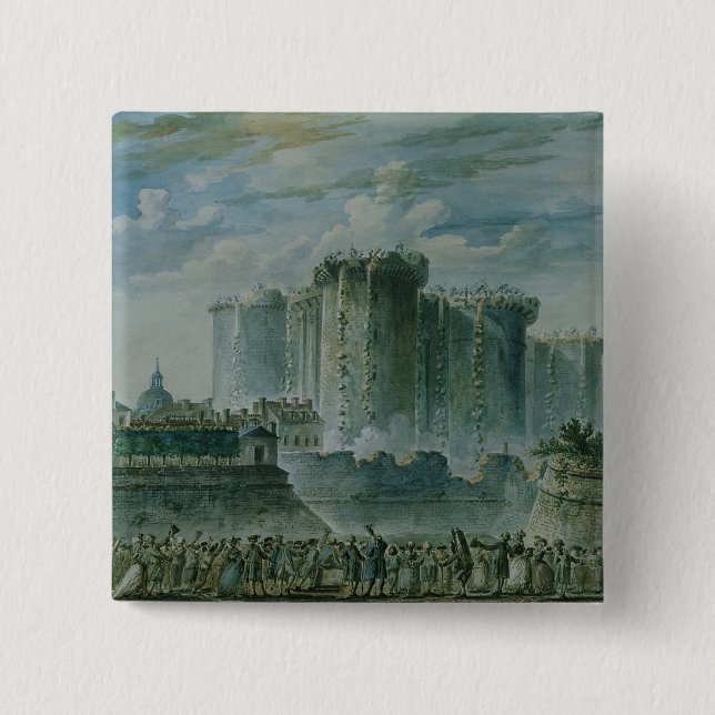 The Destruction of the Bastille, 14th July 1789 15 Cm Square Badge (Front)