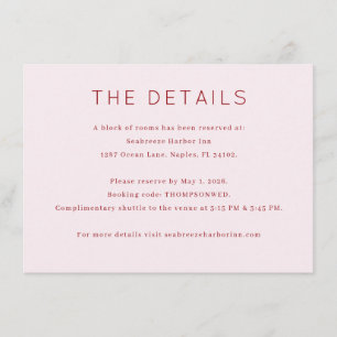 ** The Details Elegant Pink Serif Enclosure Card