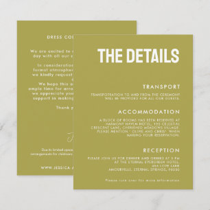 💍The DETAILS Minimalist Elegant wedding Enclosure Card