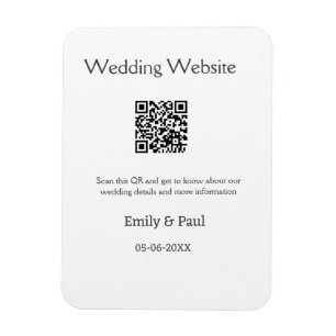The details wedding website scan QR add couple nam Magnet