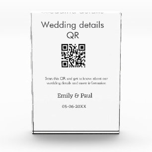 The details wedding website scan QR add couple nam Photo Block