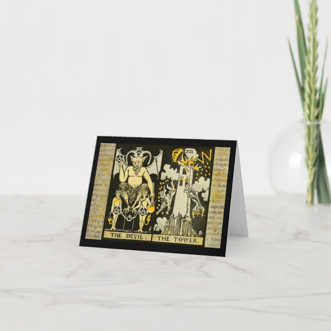 The Devil and The Tower Tarot Card (Front)