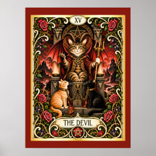 The Devil Cat Tarot - Temptation and Shadow Poster