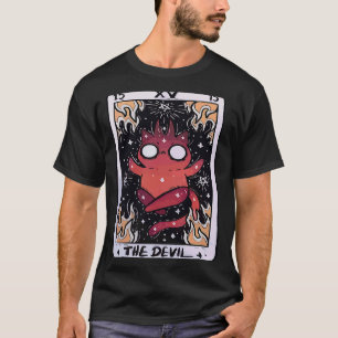 The Devil cat Vintage Tarot Card Distressed Occult T-Shirt