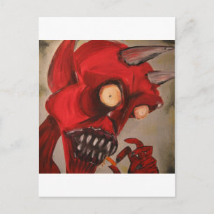 The Devil Eats Cheese Puffs Postcard
