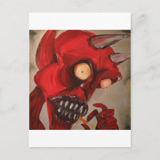 The Devil Eats Cheese Puffs Postcard