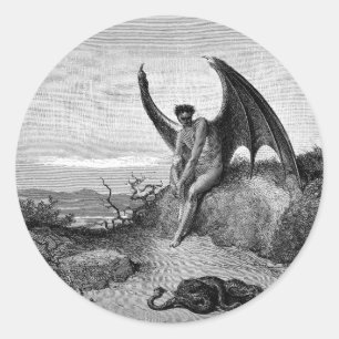 The Devil, Gustave Dore Classic Round Sticker