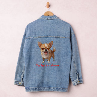 The Devil is a Chihuahua - Funny Scary Evil Eyes Denim Jacket