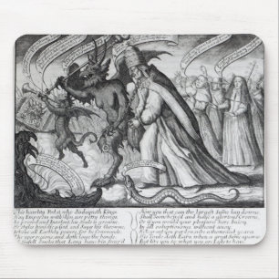 The Devil leading the Pope in Chains, 1680 Mouse Pad