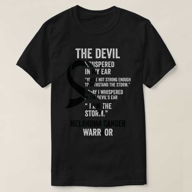 The Devil- Melanoma Cancer Awareness Support Ribbo T-Shirt (Design Front)