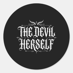 The Devil Retro Occult Women Dark Feminine Classic Round Sticker