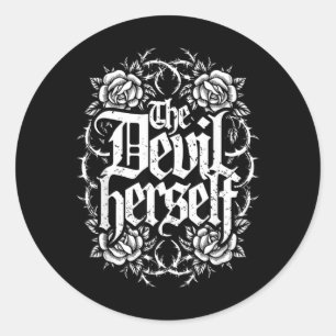 The Devil Retro Occult Women Gothic Dark Feminine Classic Round Sticker