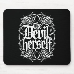 The Devil Retro Occult Women Gothic Dark Feminine Mouse Pad