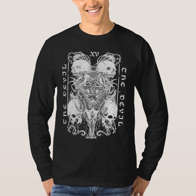 The Devil Tarot Baphomet Satanic Witch Gothic Hall T-Shirt (Front)