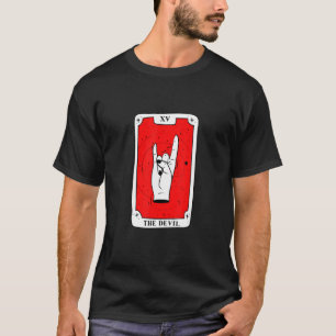 The Devil Tarot Card  Heavy Metal Hand Sign  Goth T-Shirt