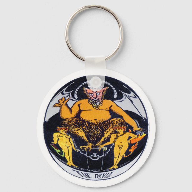 The Devil Tarot Card Key Ring (Front)
