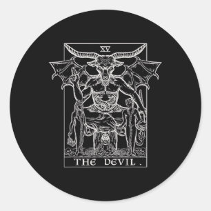 The Devil Tarot Card Phomet Gothic Halloween Satan Classic Round Sticker