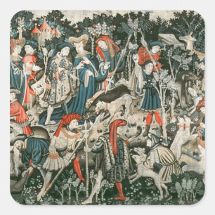 The Devonshire Hunting Tapestries Square Sticker