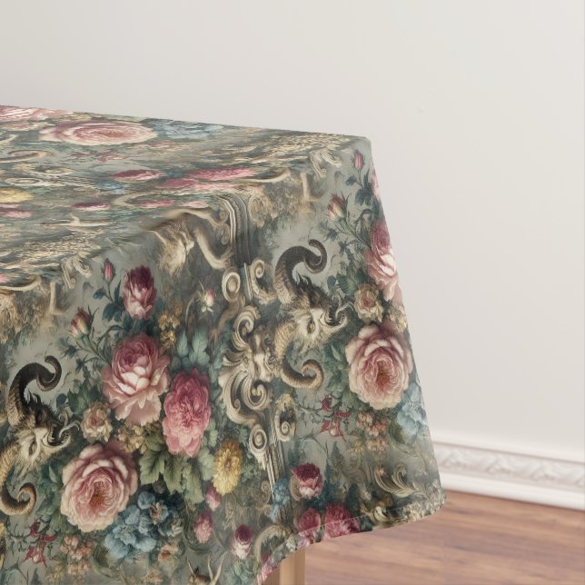 The Devourer of Bloom & Bone – Gothic Med Pattern Tablecloth (In Situ)