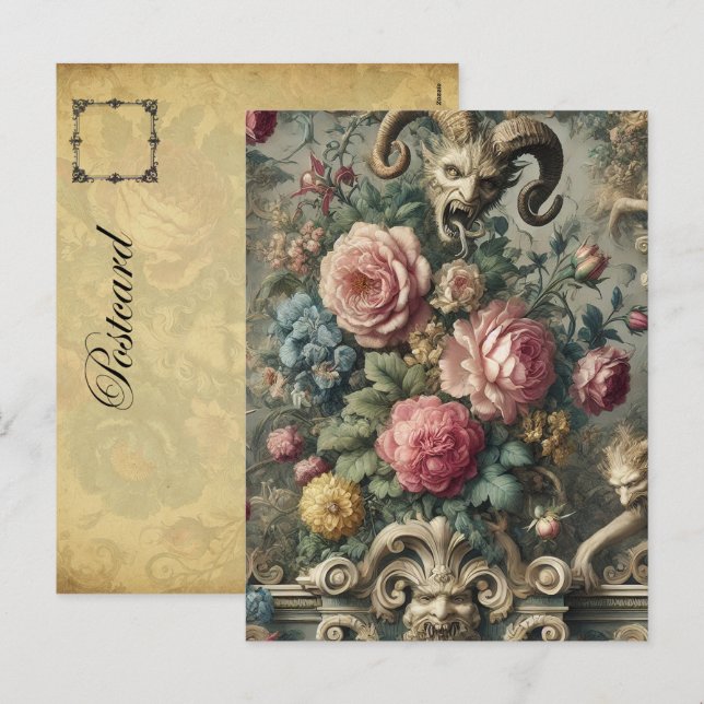 The Devourer of Bloom & Bone – Gothic Victorian Holiday Postcard (Front/Back)