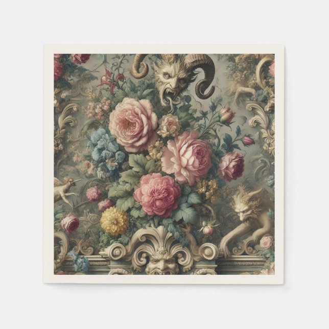 The Devourer of Bloom & Bone – Gothic Victorian Napkin (Front)