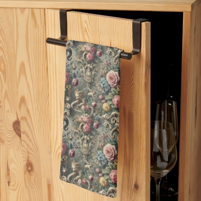 The Devourer of Bloom & Bone – Gothic Victorian Tea Towel (Thirds Fold)