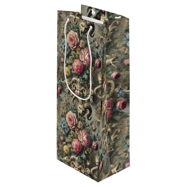 The Devourer of Bloom & Bone – Gothic Victorian Wine Gift Bag (Front Angled)