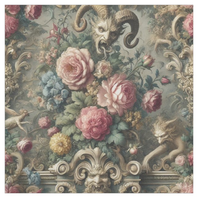 The Devourer of Bloom & Bone – Statement Tile Fabric (Swatch)
