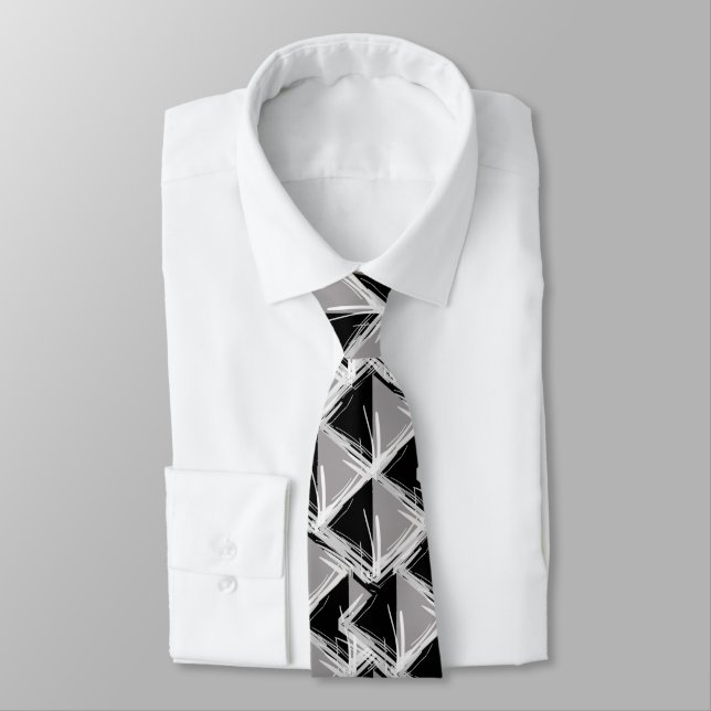THE DIAMOND POINT BLK/WHT/GRY TIE (Tied)
