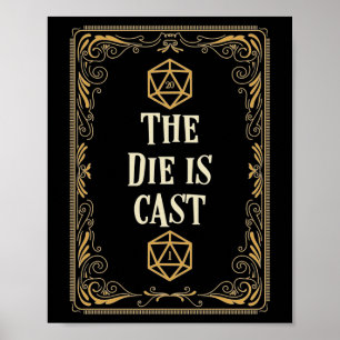 The Die is Cast D20 Dice Tabletop RPG Poster