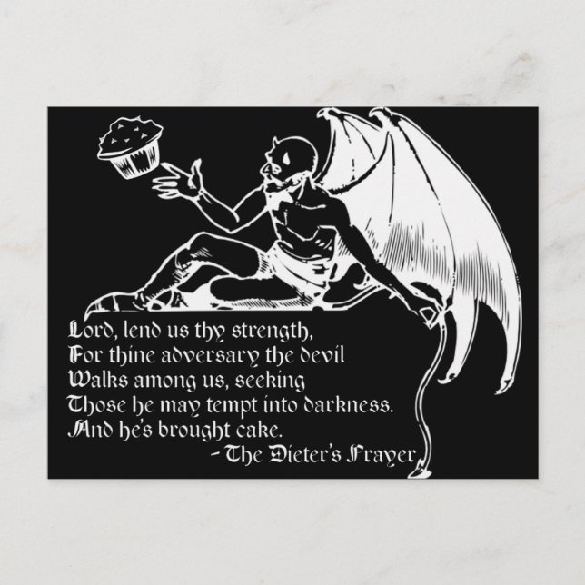 The Dieter's Prayer (white) Postcard (Front)