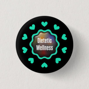 The Dietetic Wellness Project Turquoise Heart Logo 3 Cm Round Badge