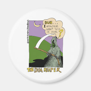 The Dim Reaper Funny Halloween Cartoon Gifts & Tee Magnet