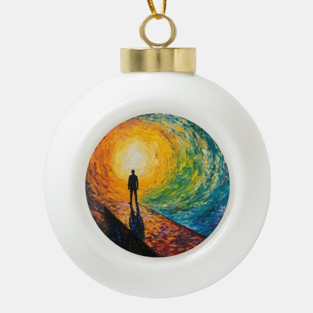 The Dimension's Edge Ceramic Ball Christmas Ornament (Front)