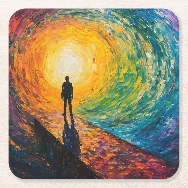 The Dimension's Edge Square Paper Coaster (Front)