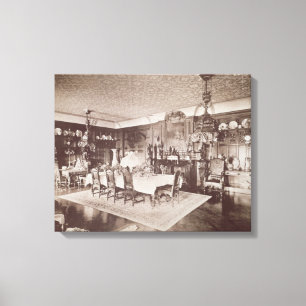The Dining Room, Wickham Hall, Kent, 1897 Canvas Print