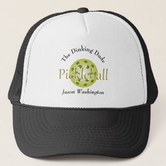 The Dinking Dude Guy Pickleball Ball Baseball Trucker Hat