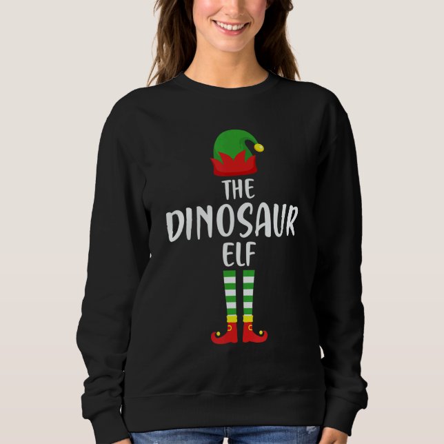 The Dinosaur Elf Family Matching Group  Christmas Sweatshirt (Front)