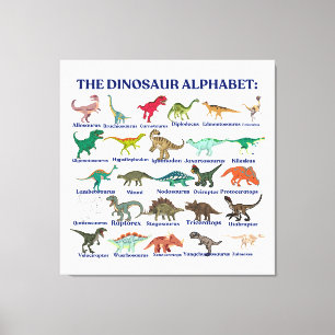 The Dinosaurs Alphabet, dinosaurs and science Canvas Print